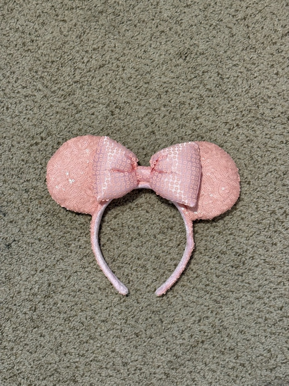 Light Pink Sequin Pink Minnie Ears Headband